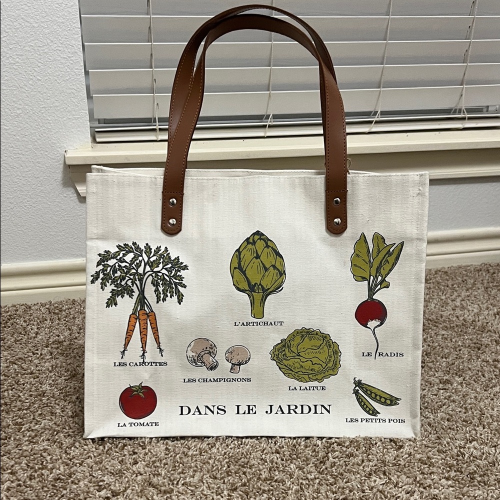 French DANS DE JARDIN In The Garden Cotton Canvas Tote Reusable Tote Bag - Picture 9 of 9